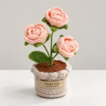 Multi-Head Rose Potted Crochet Plant - photo 1