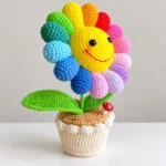Rainbow Sunflower Potted Crochet Plant - photo 1