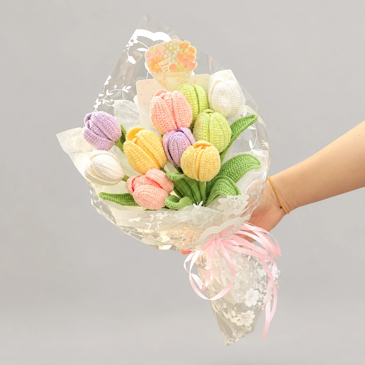 Pastel Crochet Tulip Bouquet - photo 1