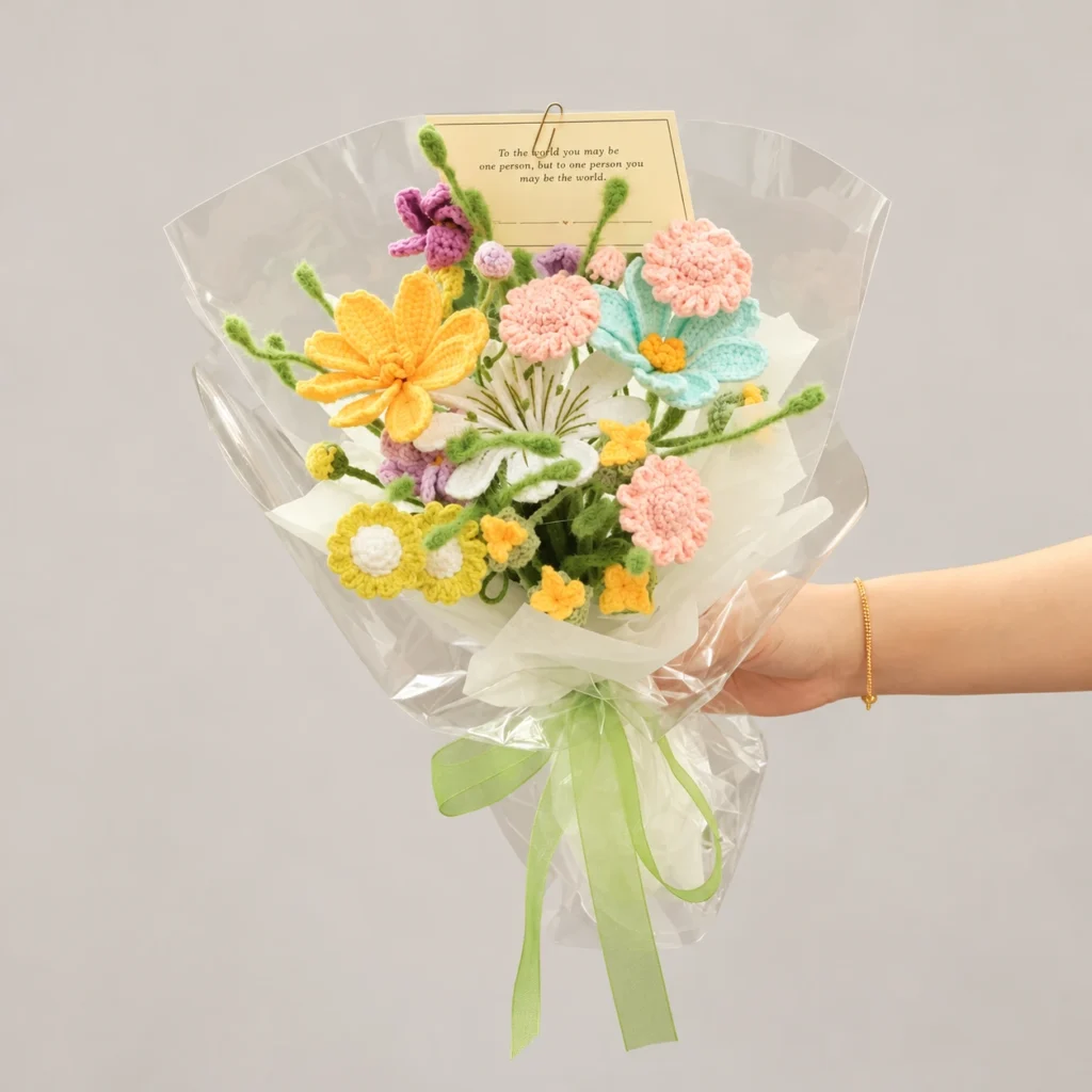 Pastel Mixed Crochet Flower Bouquet - photo 1