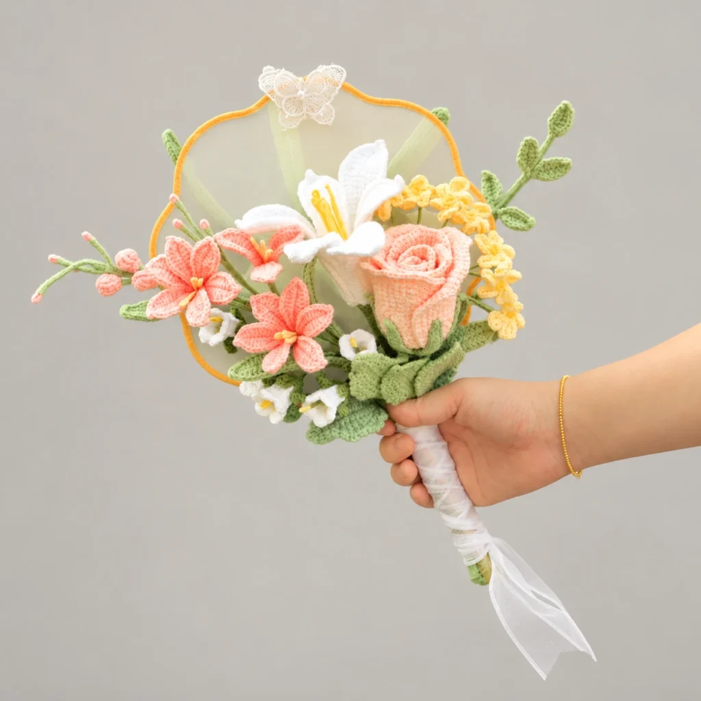 Traditional Bridal Flower Fan - photo 1