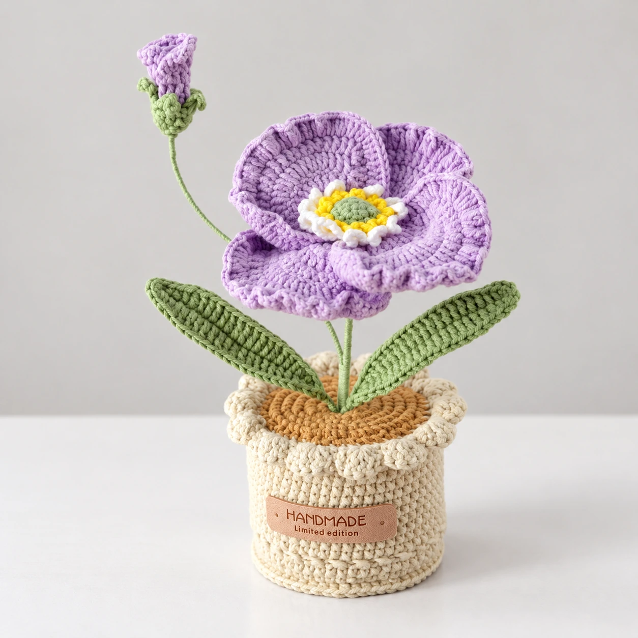 Ruffled Poppy Potted Crochet Plant - photo 1