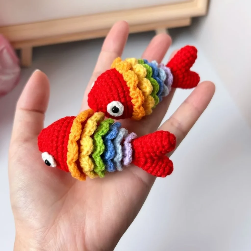 Rainbow Koi Crochet Hanging Charm - photo 1