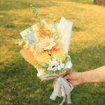 Yellow Rose and Delphinium Crochet Bouquet - photo 2