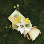Yellow Cosmos and White Lily Crochet Bouquet - photo 2