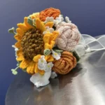 Crochet Bridal Rose and Sunflower Bouquet - photo 3