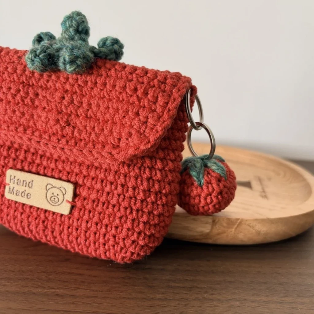 Strawberry Crochet Coin Purse - photo 1