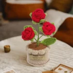 Multi-Head Rose Potted Crochet Plant - photo 2