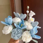 Rose and Carnation Crochet Bouquet - photo 4