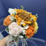 Crochet Bridal Rose and Sunflower Bouquet - photo 4