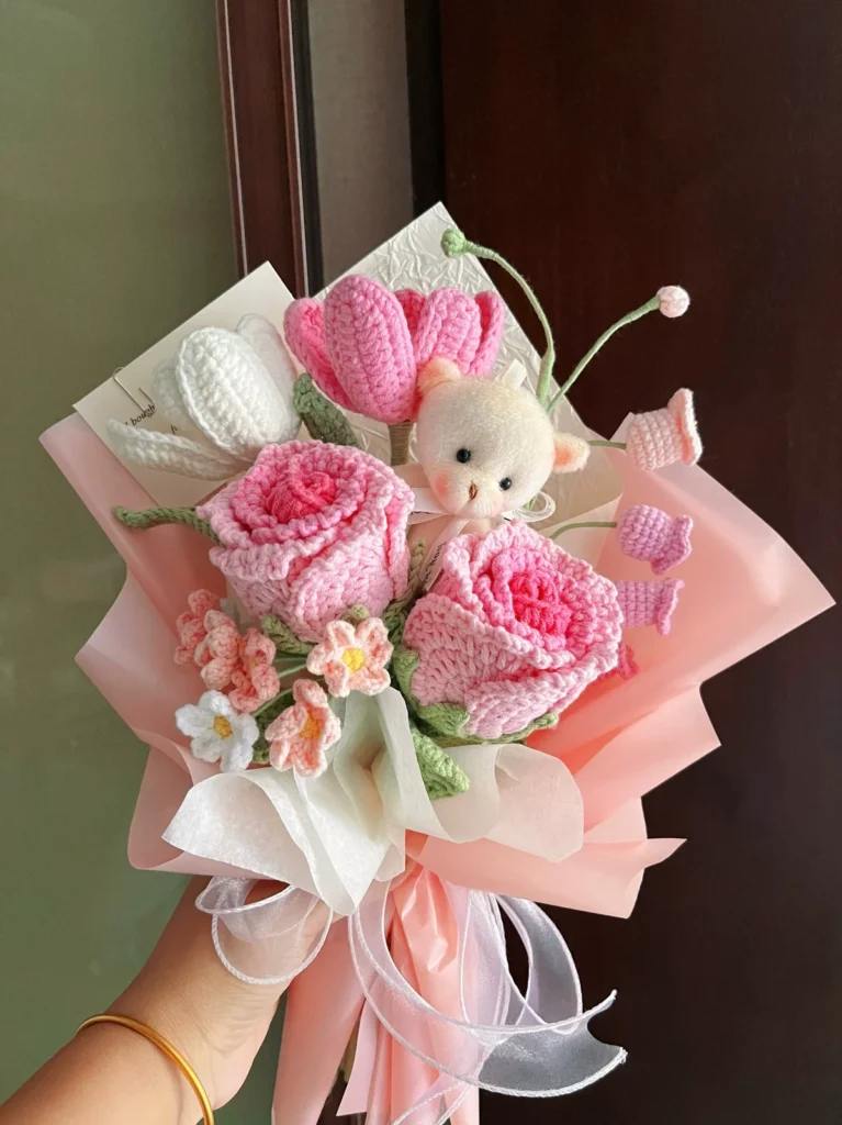 Handmade Crochet Tulip Bouquet - photo 1
