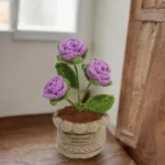 Multi-Head Rose Potted Crochet Plant - photo 4