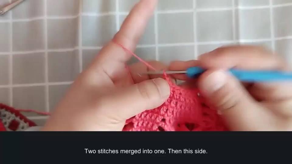 Pineapple-stitch sweater — sleeve cap — tutorial video frame